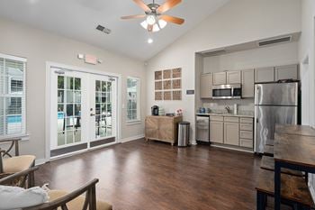Social lounge with coffee bar